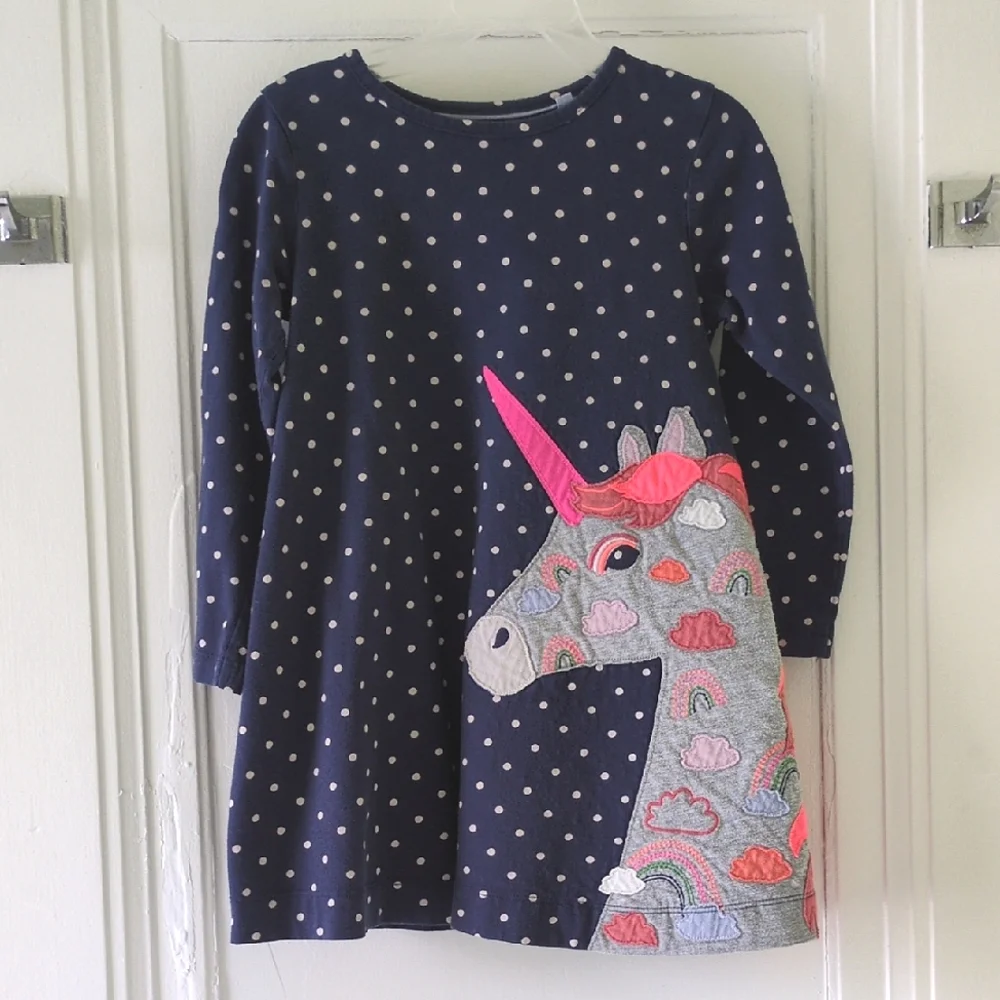 Mini Boden Unicorn Applique Dress